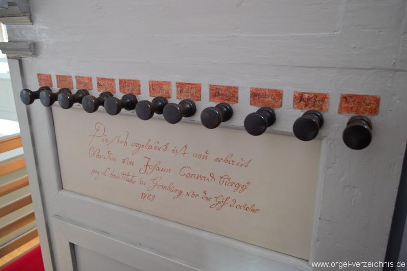 Büdingen/Rohrbach – Evangelische Nikolauskirche Orgel Spieltisch