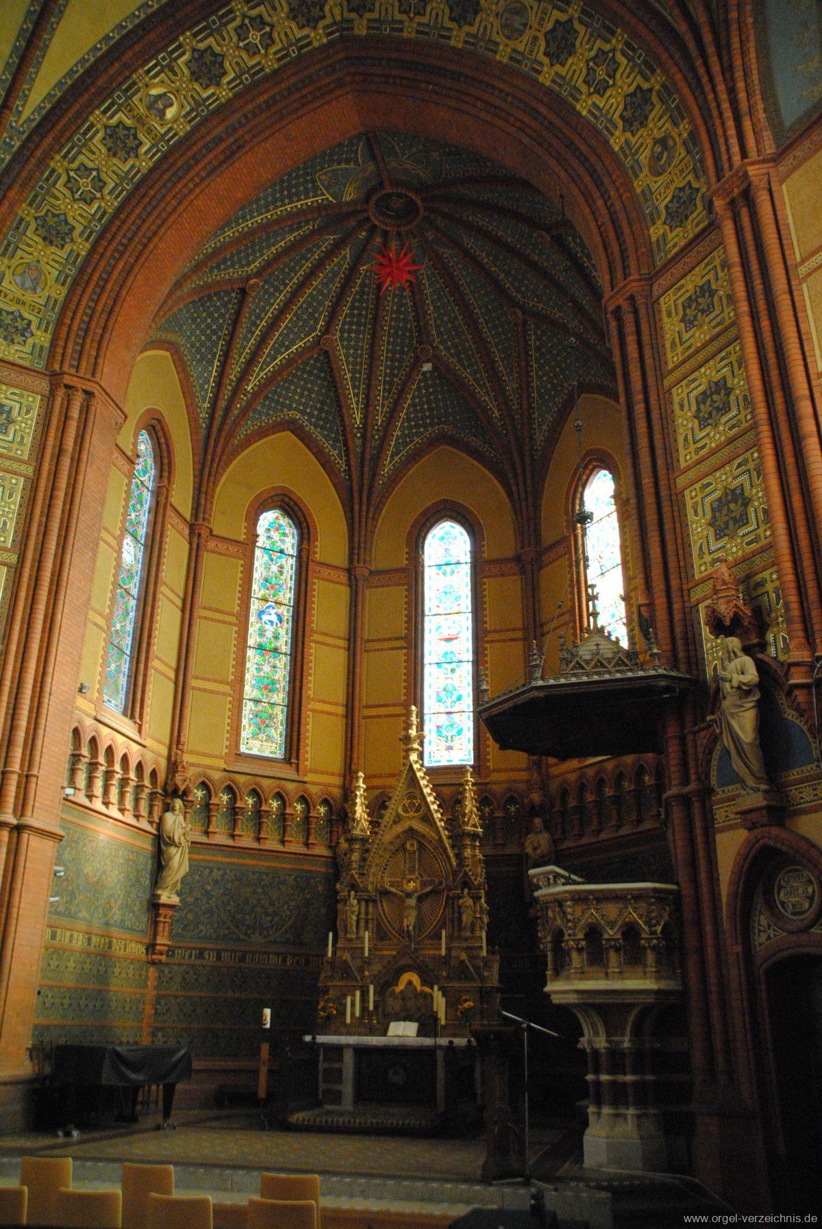 Apolda Lutherkirche Altarraum und Details (2) Orgel Verzeichnis